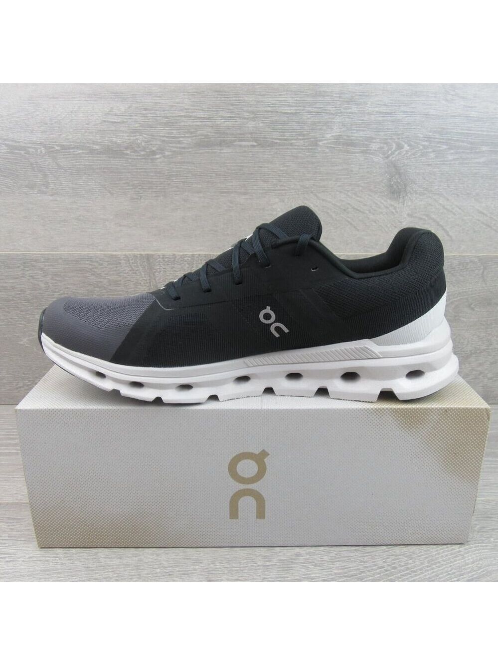 ON Cloudrunner Athletic Running Shoes Mens Size 12.5 Black White NEW #46.99017 - Picture 3 of 16